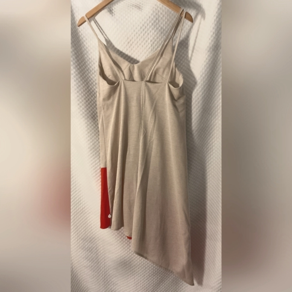 FUNKY BUDDHA Unique  Asymmetrical Orange & Tan Midi Dress* Super Cute - Picture 4 of 6